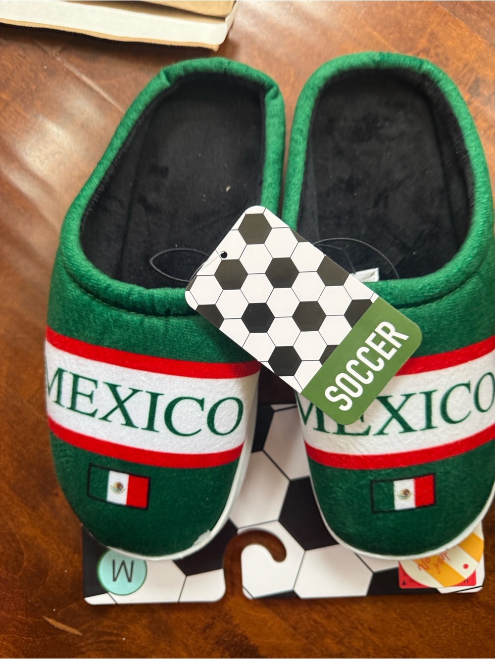 Mexico Green Soccer Slippers - Women's